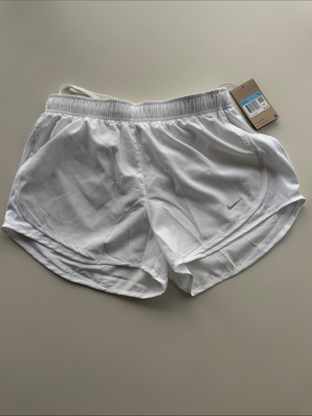Nike Women's White Athletic Running Shorts with Elastic Waist